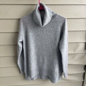 41 Hawthorn Sweater Womens M Gray 100% Cashmere Turtleneck Quiet Luxury Office